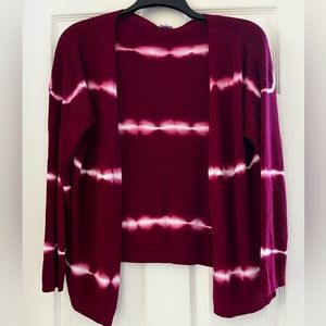 ⭐️EUC - Macaron - Burgundy - Tie Dye Ribbed Open Front Cardigan Sweater - Size M